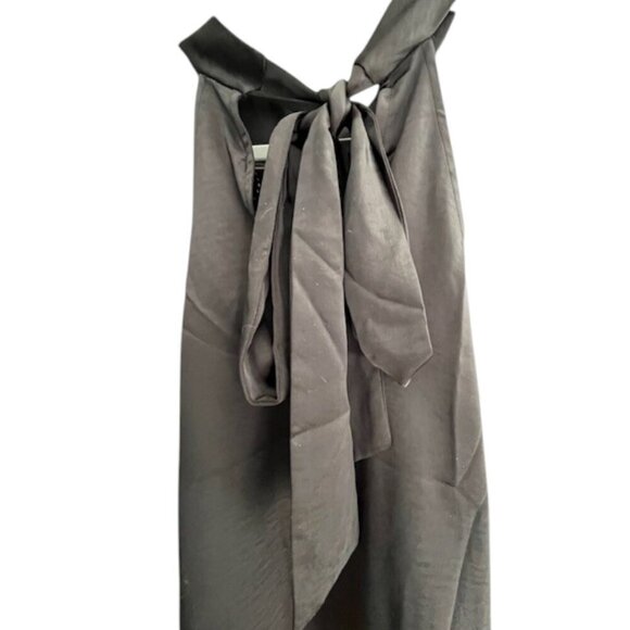 Endless Rose Women Black Satin Bow Halter Mock Neck Sleeveless Top Blouse XL NWT - Picture 6 of 10